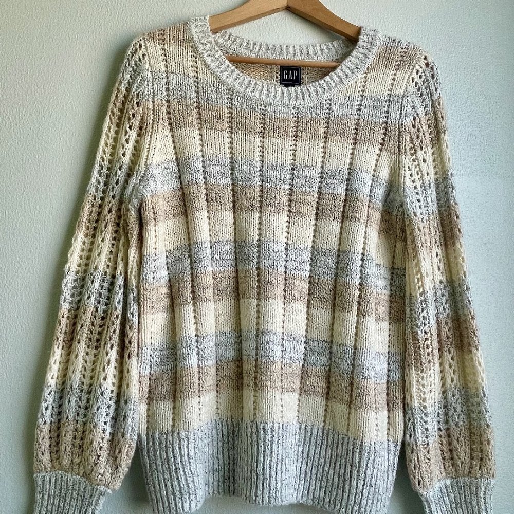 GAP Cozy Winter Sweater in Neutral Tones and a Hint of Sparkle